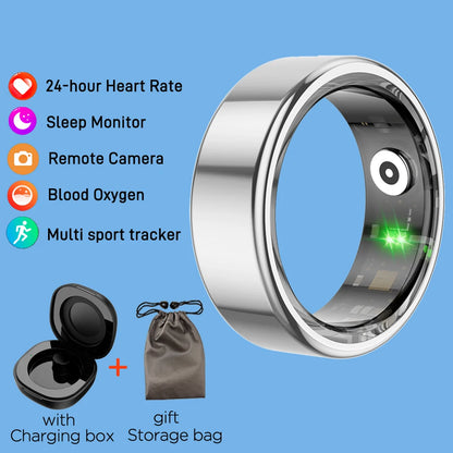AMZMAX R02 Smart Ring Multi-sports Modes Pedometer Fitness Tracker Health Monitoring IP68 Waterproof Military Grade Smart Ring