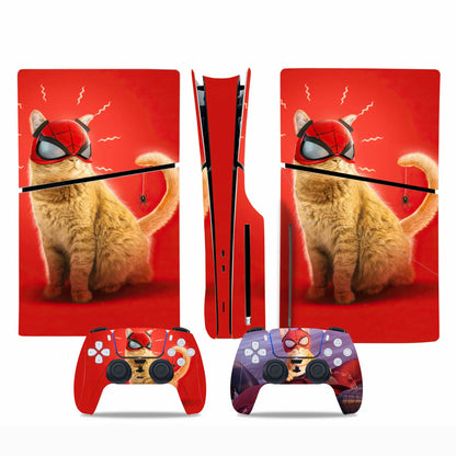 Marvel Spiderman Skin Sticker Decal Cover for PS5 Slim Playstation 5 Slim Disc Console Controllers Anti-Scratch Cover Protective